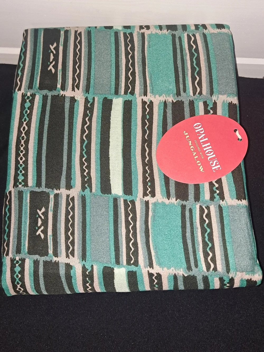 Opalhouse Teal & Black Patterned Bedding Cover
